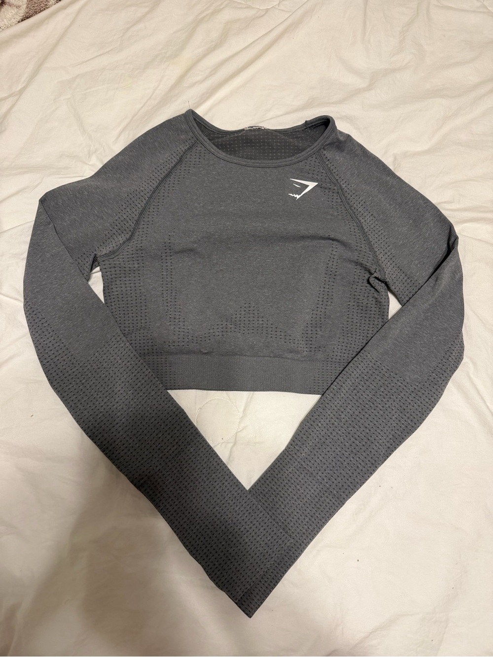 Gymshark Charcoal Gray Long-Sleeve Crop Top